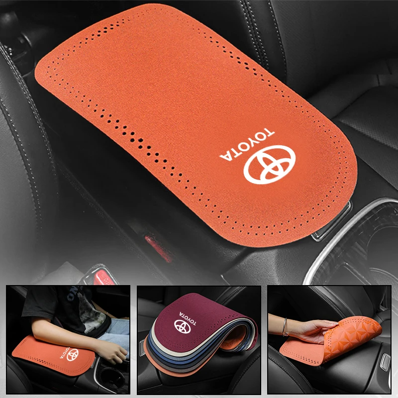 1Piece Fashion Car Armrest Cushion Storage Box Cover Pad Mat Leather For Toyota Avensis t25 t27 Auto Interior Accessories