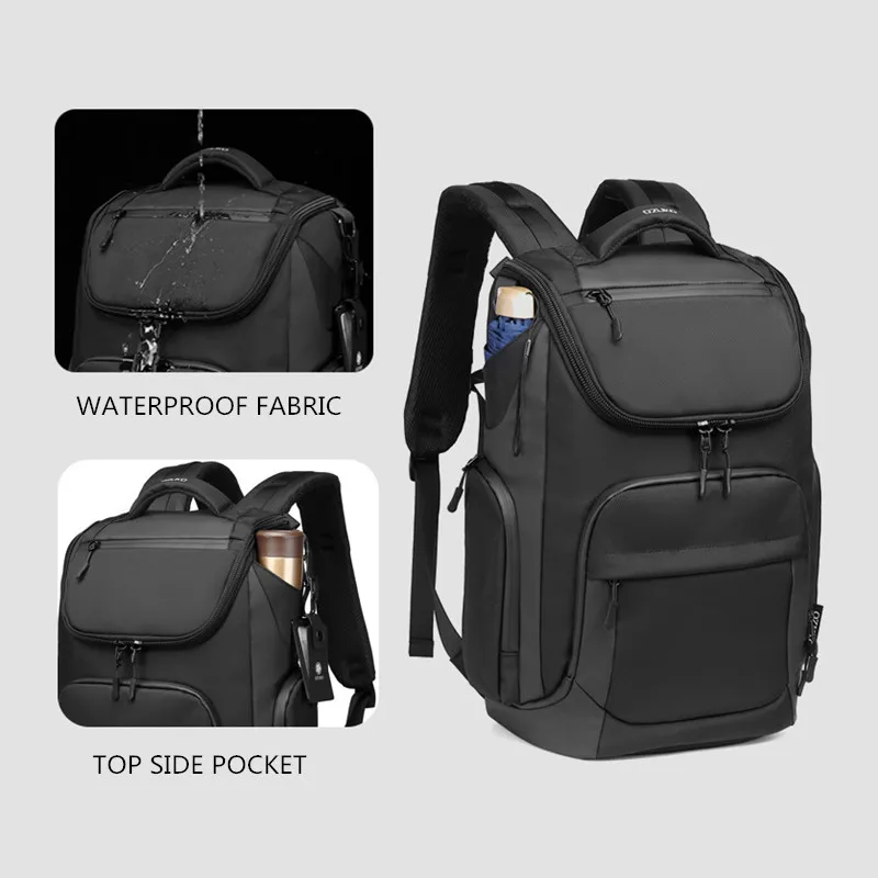 OZUKO Mochila Viaje Cabina 42x28*8 pojemność wodoodporne plecaki 15.6 "plecak na laptopa podróżna biznesowa męska torba do ładowania USB