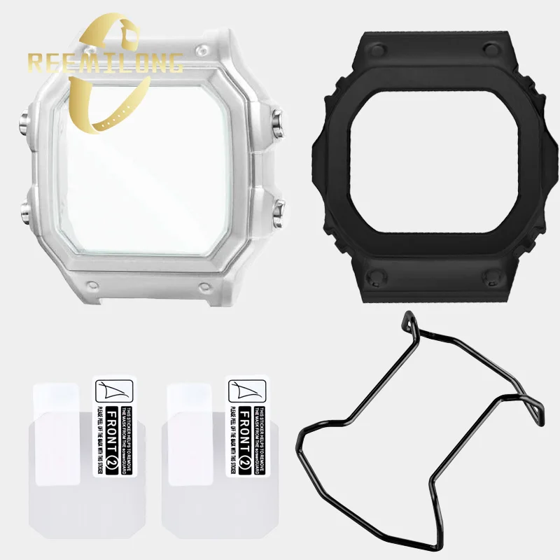 IN STOCK!Watch case bumper Protective film Waterproof ring For CASIO AE1200 DW5600 5610 silver rose gold black red bluecrashpoof