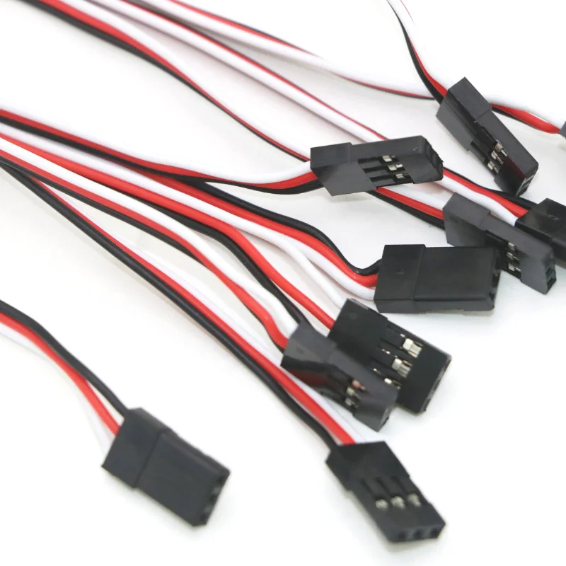 10pcs 100mm/150mm/200mm/300mm/500mm RC Servo Extension Cord Cable Wire Lead JR for RC Car Plane and Helicopter Servo Connection