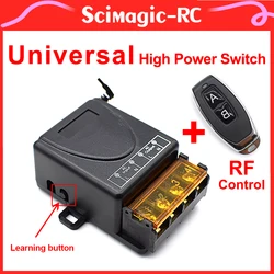 1527 learning code 433 Mhz Wireless RF Remote Control Switch Transmitter Receiver DC/AC 12V-75V 110V 240V 30A Relay for Motor