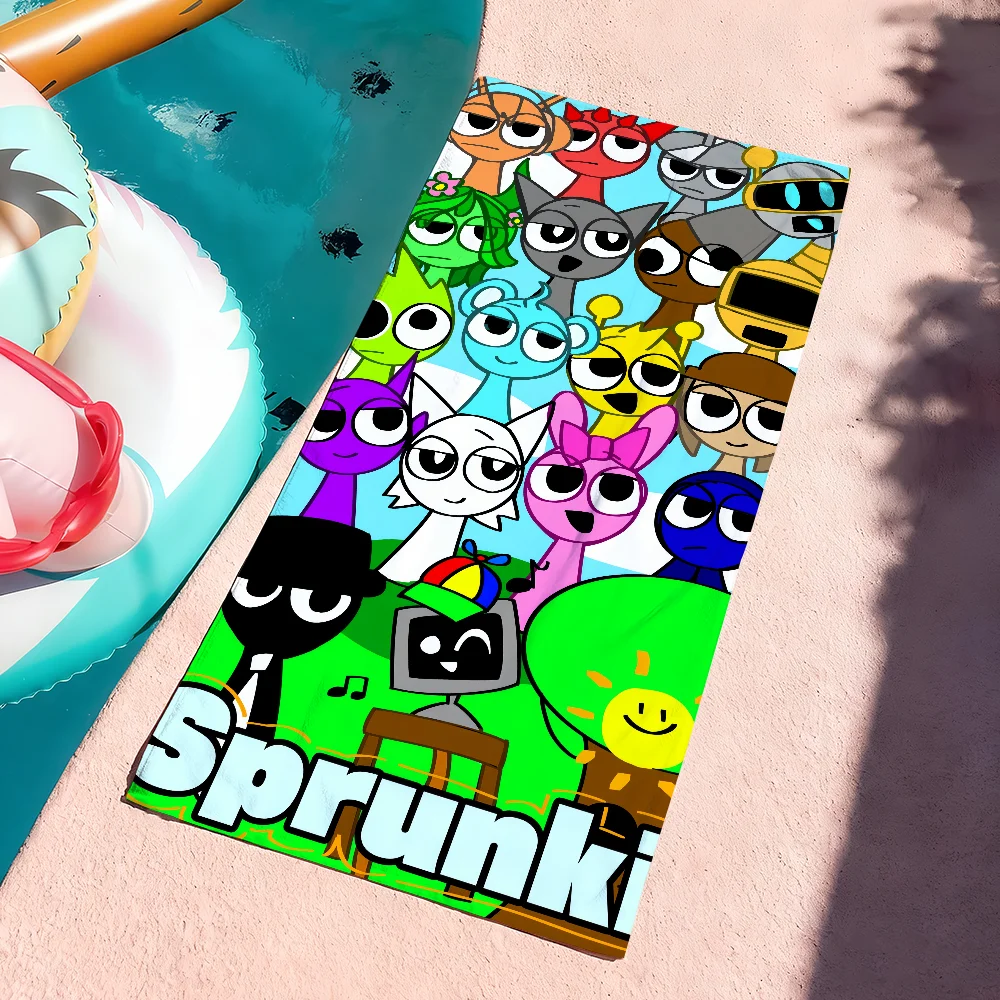 Game S-Sprunki Oren Cartoon Towel Soft Pool Gift For Travel Gym Shower Camping Quick Dry Sports Large Beach Towels