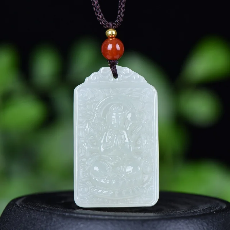 قلادة رائعة من اليشم الهيتي ثمانية قديس راعي #2