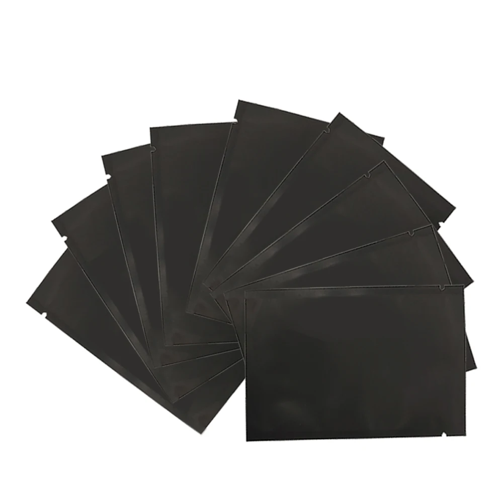 

100Pcs 7x10cm Matte Black Open Top Food Packaging Pouch Heat Sealable Candy Gummy Flat Vacuum Aluminum Foil Mylar Bag