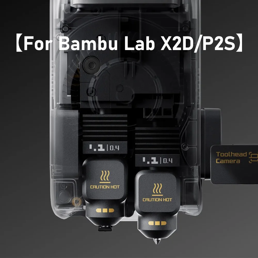 Bambulab X2D Vollmetall-Hotend-Baugruppe 0,2/0,4/0,6/0,8mm Gehärtete Stahldüse Druckkopf Ersatzteile Standard-Durchfluss – Detail 1
