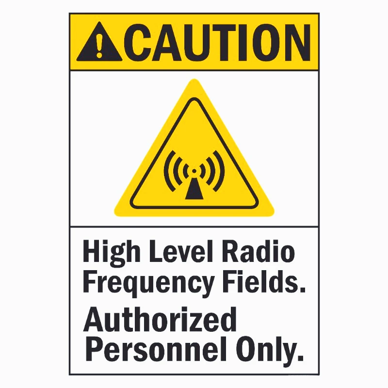 

Наклейка для украшения автомобиля, наклейка с предупреждением, высокий уровень, радиочастотная зона, автоторизованный человек, только виниловая наклейка 13 см, ПВХ KK