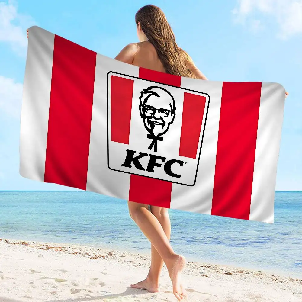 K-Kfc شعار منشفة الشاطئ الكرتون لطيف الصيف الاطفال حمام كبير بركة الشاطئ منشفة ستوكات ماصة للسباحة السفر #5