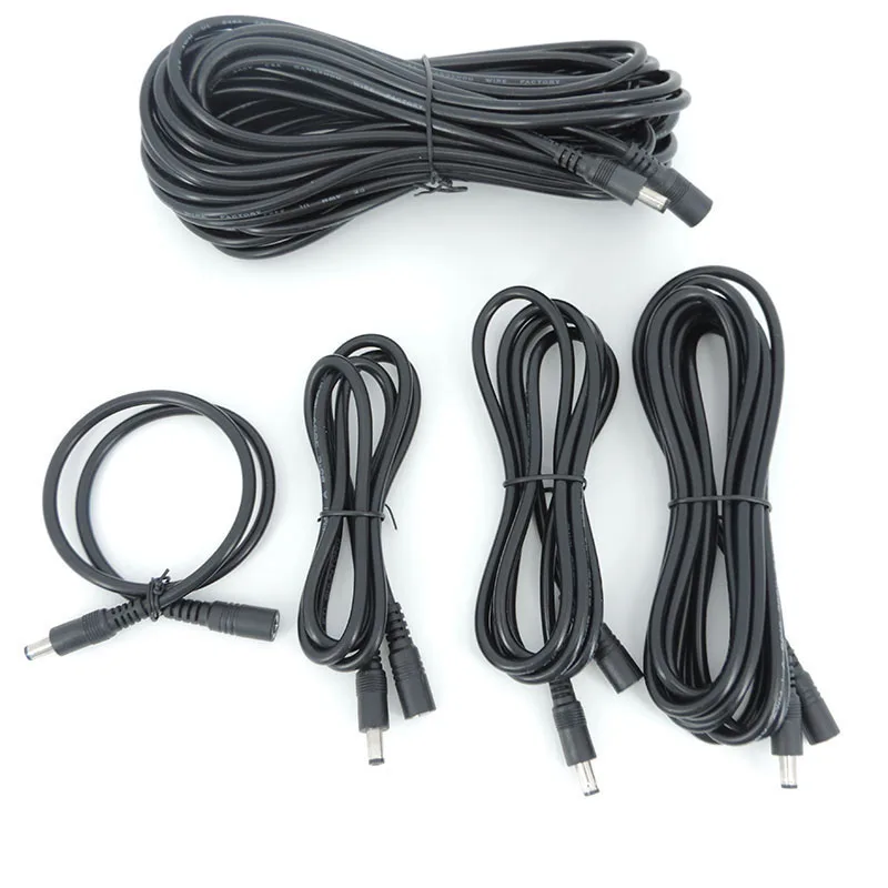 0.5/3/5m DC 암-수 잭 플러그 연장 케이블 5.5x2.1 18awg 7A 전원 어댑터 코드 CCTV 카메라 스트립 라이트 L용