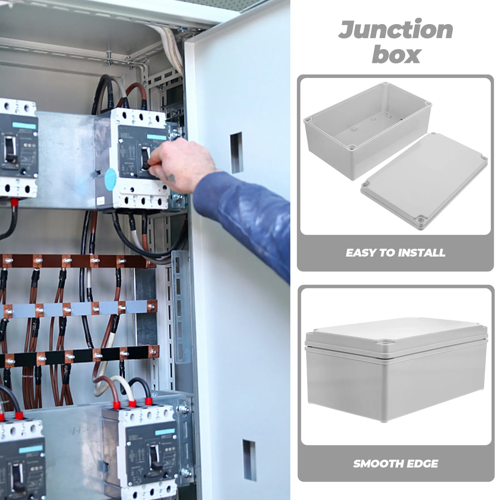 

Водонепроницаемая распределительная коробка из АБС-пластика IP68, белый электрический корпус для внутреннего и наружного электрического проекта, прочный корпус