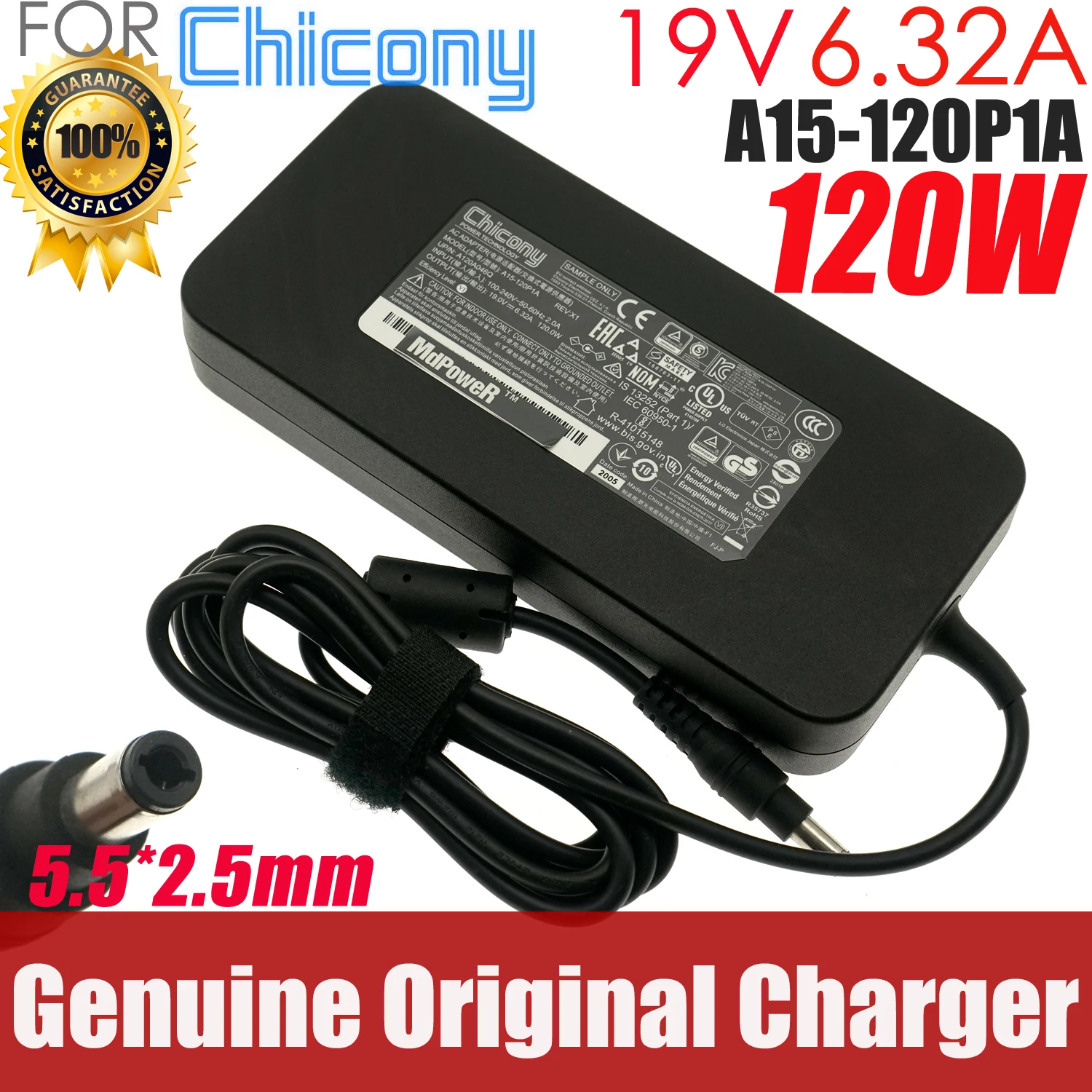 

Genuine Chicony A15-120P1A 19V 6.32A 120W A120A047P A120A024L AC Adapter For ADP-120RH D MECHREVO MSI INTEL NUC Laptop Charger
