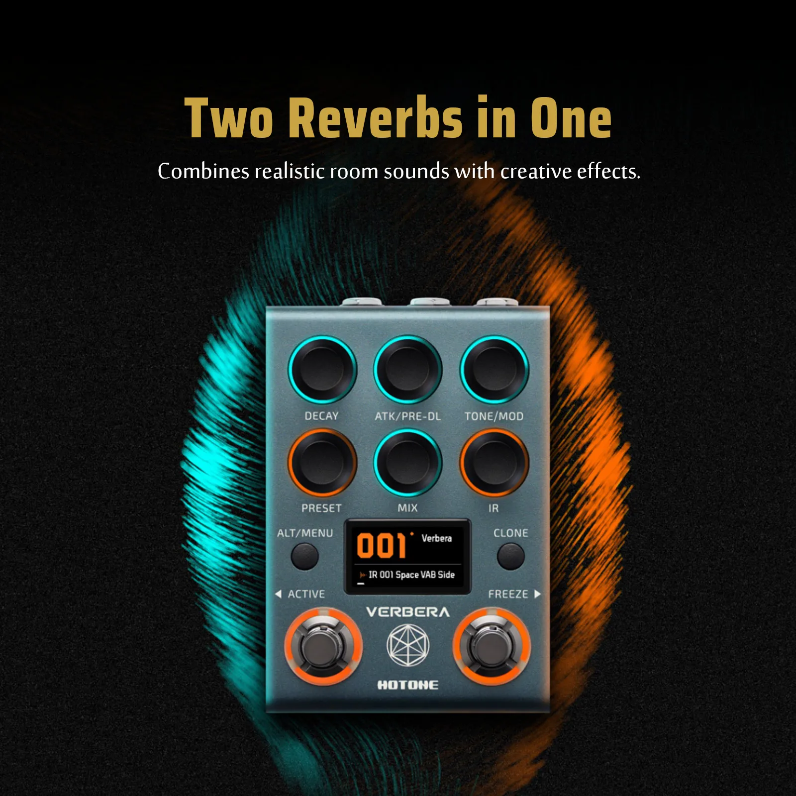 Hotone Verbera Convolution Ir Reverb, Hall Church Spring Plate Ambient Reverb Pedal For Acoustic Guitar, Synths, Vocals