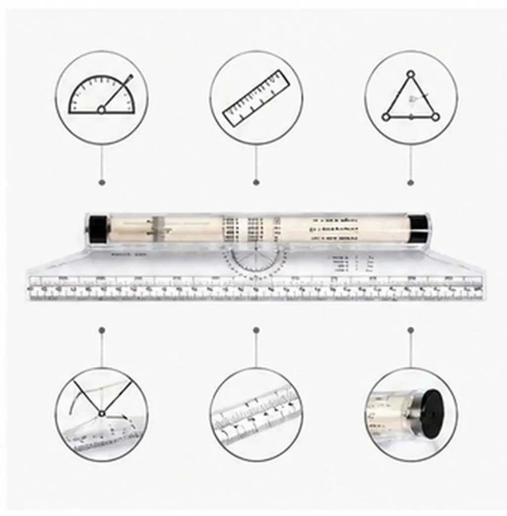 Drawing Ruler Measuring Tool Halloween Christmas New Year Circle Drawing Ruler Measure Ruler Drafting Ruler Engineer Ruler 30CM