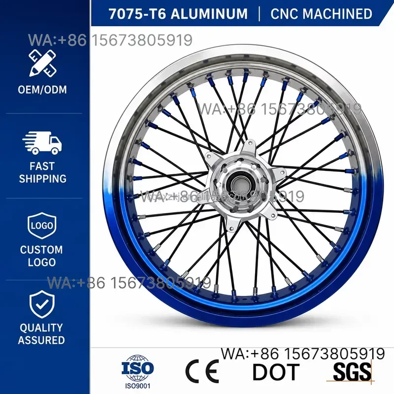 For  Wmwmnu  EXC SXF 125-530cc Supermoto Wheels 17 Inch DOT Certified CNC Aluminum Anodized Rims 2003-2025 Racing Motard