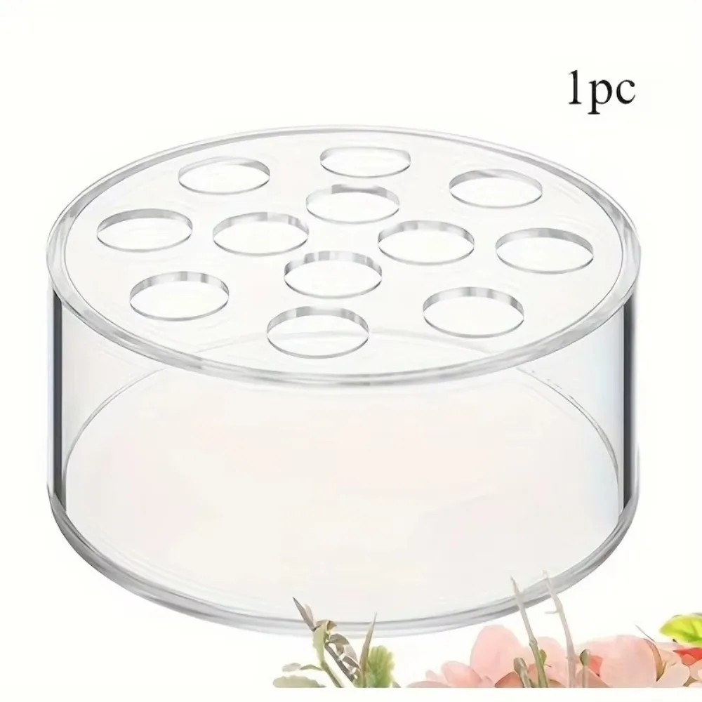 Creative Transparent Acrylic Vase 12 Holes Circular Flower Arrangement Container Porous Decorative Vase Wedding Table