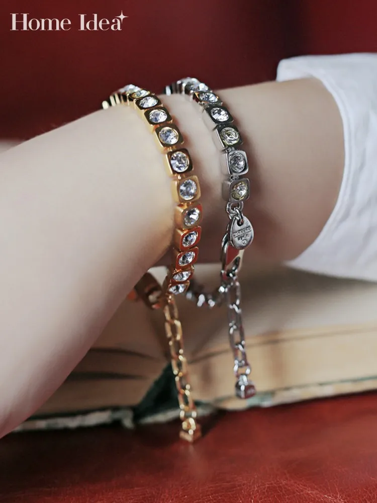 

Fashion Women Diamonds Bracelet Adjustable Jewelry Silver Golden Ladies Casual Fine Bracelets