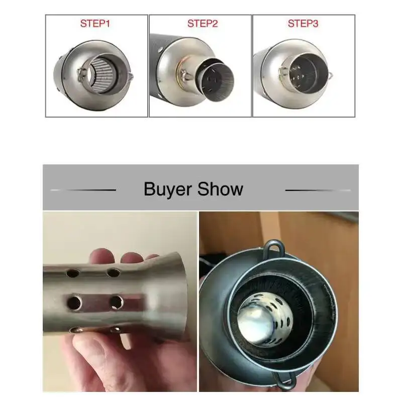 DB الأنابيب العالمي 51 مللي متر العادم دراجة نارية القاتل للإزالة الخمار كاتم الصوت المخفض لهوندا ياماها مزيل الضوضاء #6