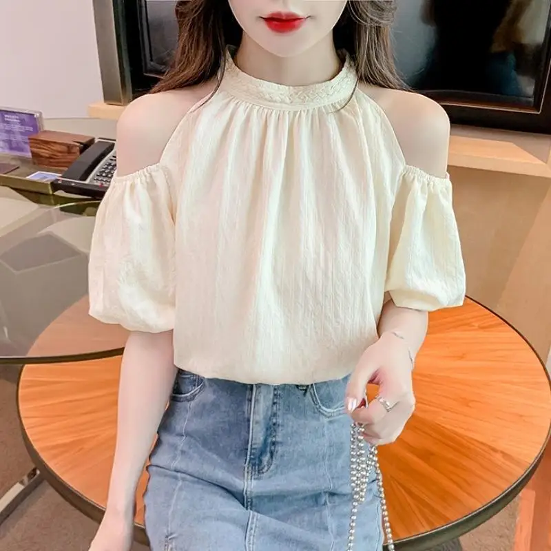 

Commuting Women's Shirt And Blouse Off Shoulder Female Tops Halter Neck Xxl Aesthetic Hot Vintage Beautiful In Promotions Offer