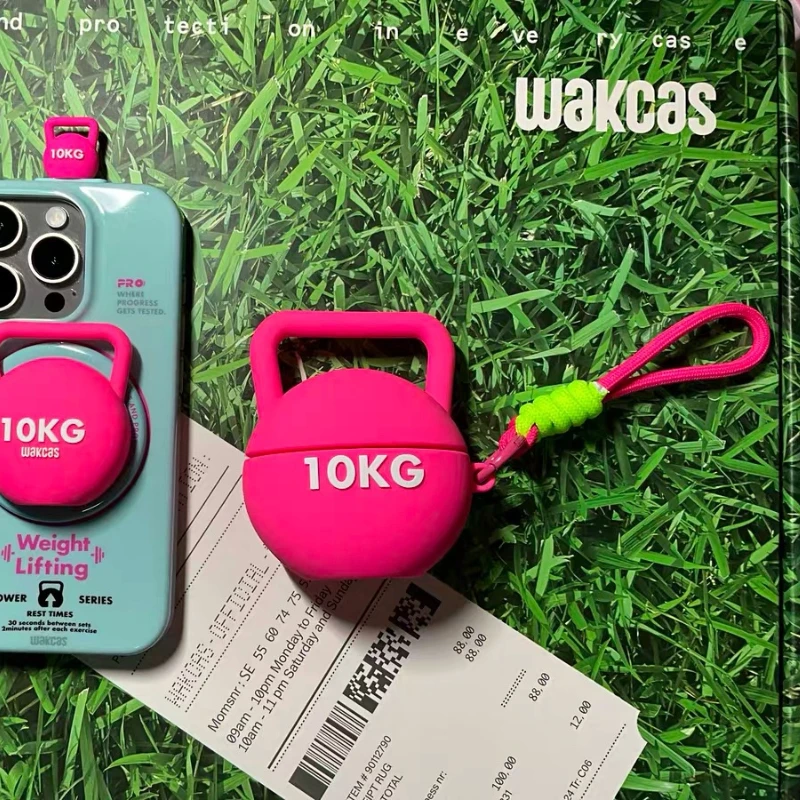 

Dumbbell Shaped Airpods Pro Case PVC Material Skin Friendly Texture Split Soft Shell Personalized Pink Headphone Protective Case