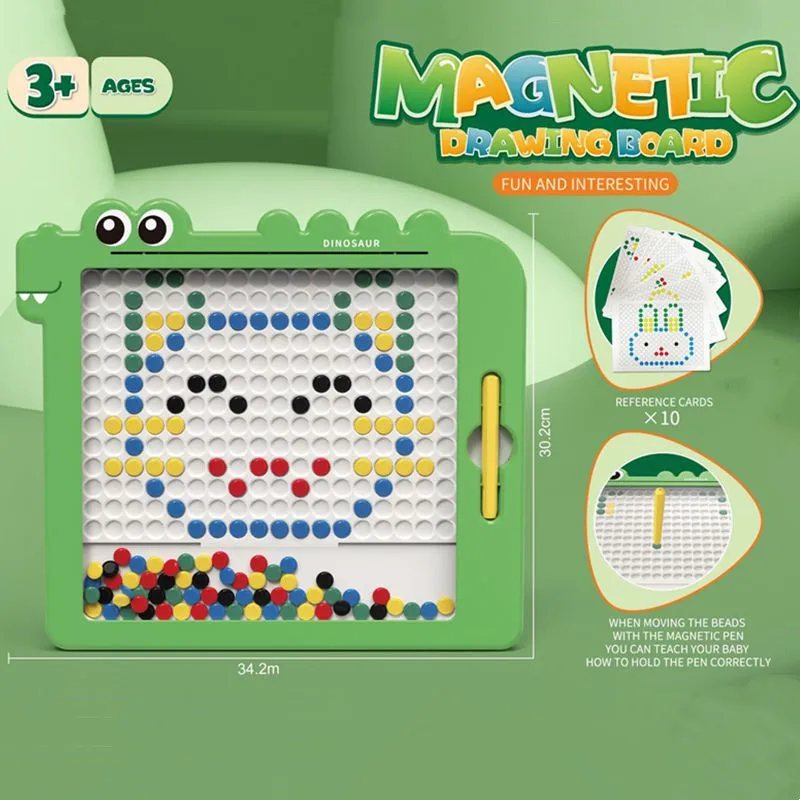 어린이 자석 드로잉 보드 자석 펜 비즈 도트 아트 창의적 게임 교육용 퍼즐 그림 장난감 어린이 선물