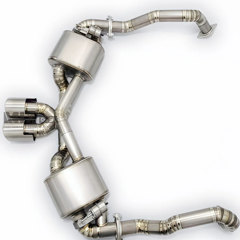 Catback for Porsche Cayman 981 2.7/3.4 2011-2015 Titanium Sport Exhaust Tip with Valve Custom Tail Pipe