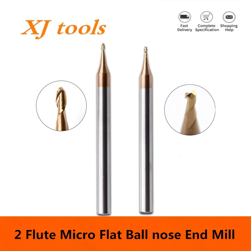 1pc HRC60 Micro End Mill 0.2mm 0.3mm 0.4mm 0.5mm 0.6mm 0.7mm 0.8mm 0.9mm 2 Flutes Carbide Flat Square CNC Milling Cutters Router