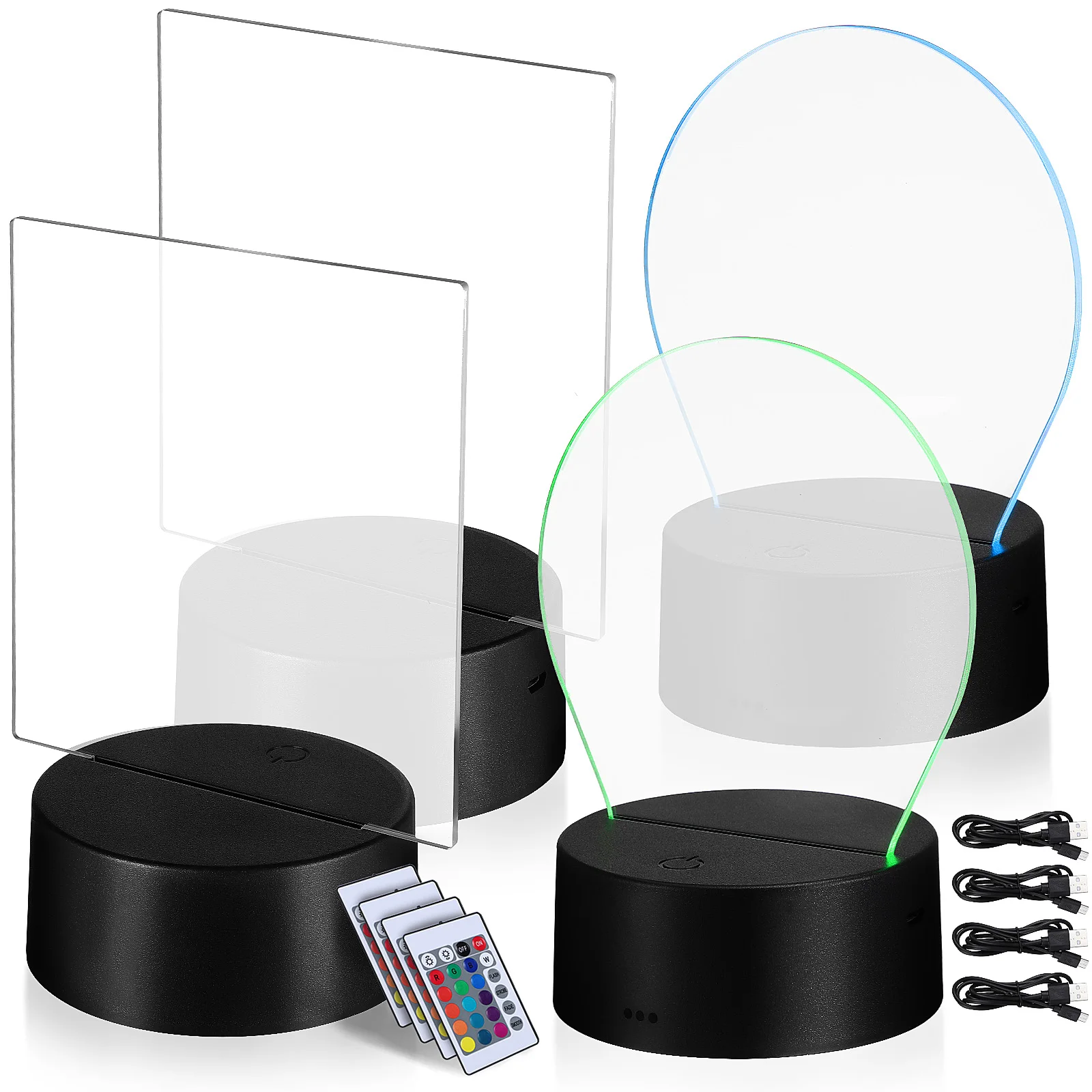 

4 set Light LED Lamp Base For Gift Lamp Colorful USB Kids Room Bedroom Office Party Decorative Gift