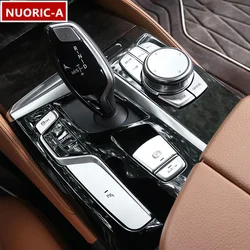 Car Styling Console Gearshift Multimedia Button Cover Decoration Sticker For BMW 5 Series G30 G38 2018-2021 Interior Accessories