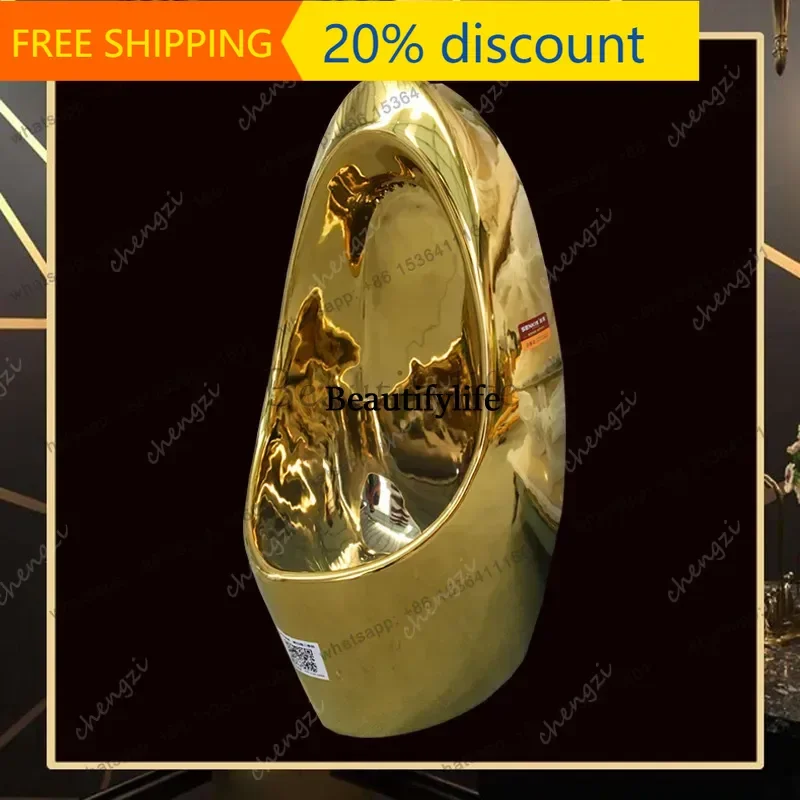 J132 Electroplated gold urinal, hotel KTV local tyrant gold European urinal