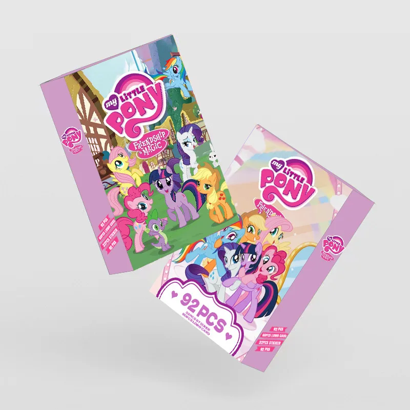 92Pcs Kawaii My Little Pony Double-Sided Small Card Pinkie Pie Fluttershy Cartoon Anime Lomo Card segnalibro ragazza regalo giocattoli per bambini