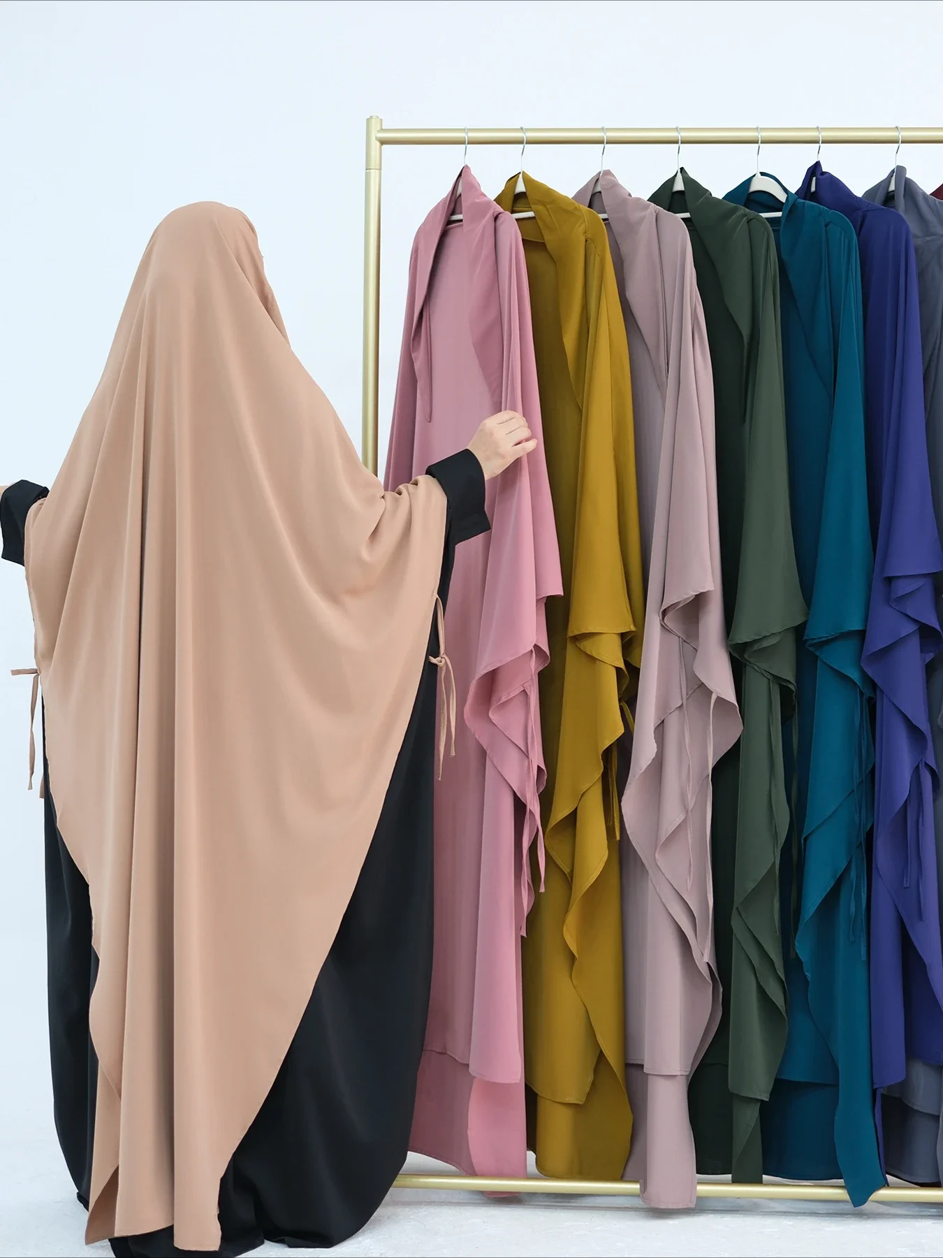 Muslim Long Khimar Headscarf Hijab for Women Abaya Praying Turban Scarf Headscarfs Long Scarves Head Wrap Shawl Femme Headdress