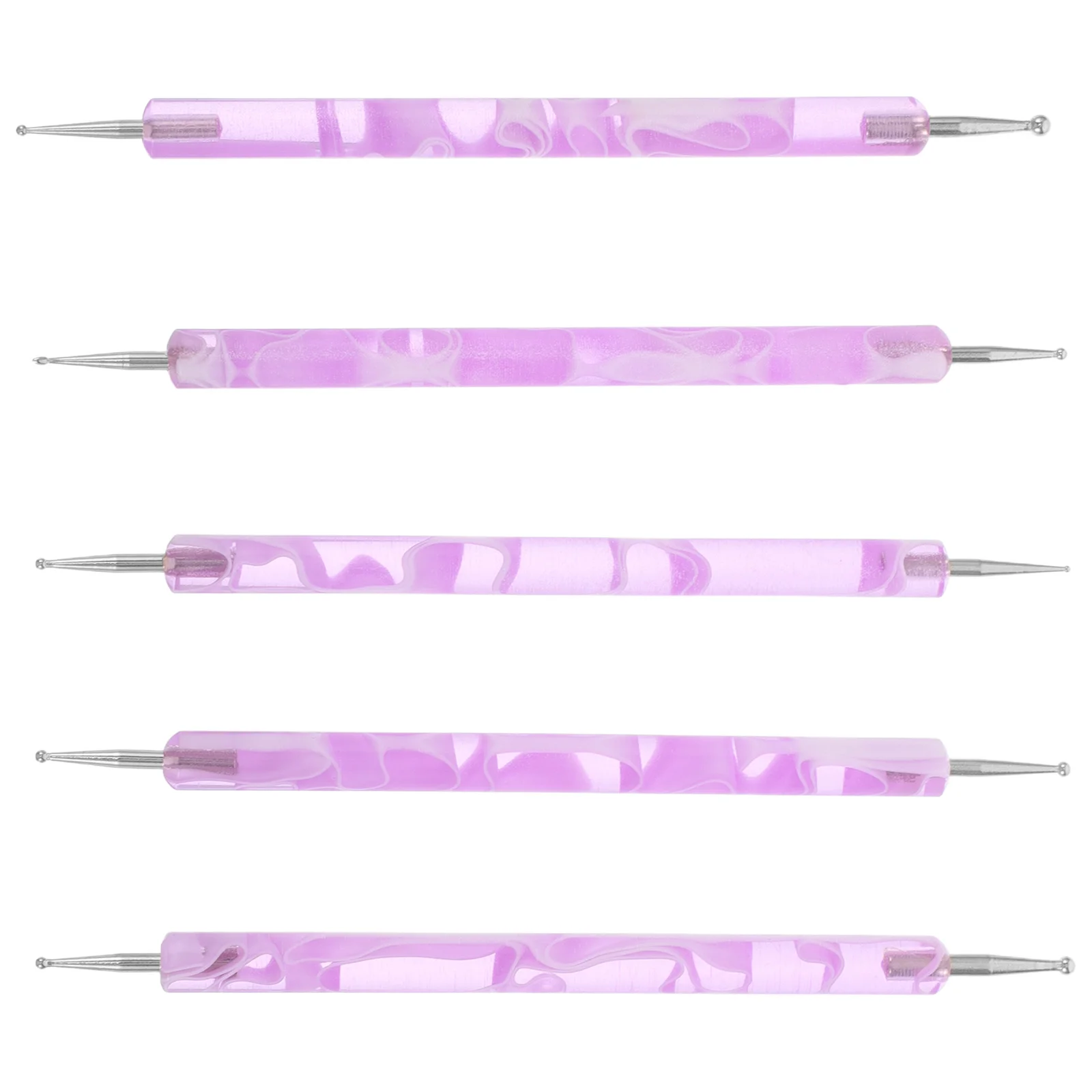 5 pçs conjunto de arte do prego canetas pontilhadas de ponta dupla ferramentas de decoração do prego diy manicure arte canetas kit de design de gravação ferramentas pontilhando