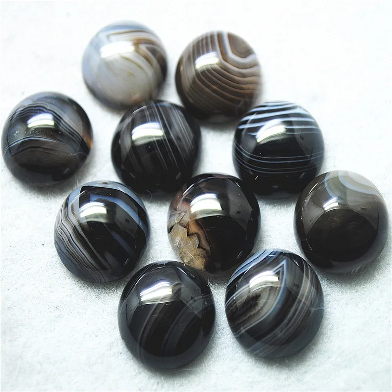 

17PCS 16MM Natural Black Onyx Stone Cabochons Round Shape No Hole DIY Jewelry FiNDINGS Fine Designs Parts