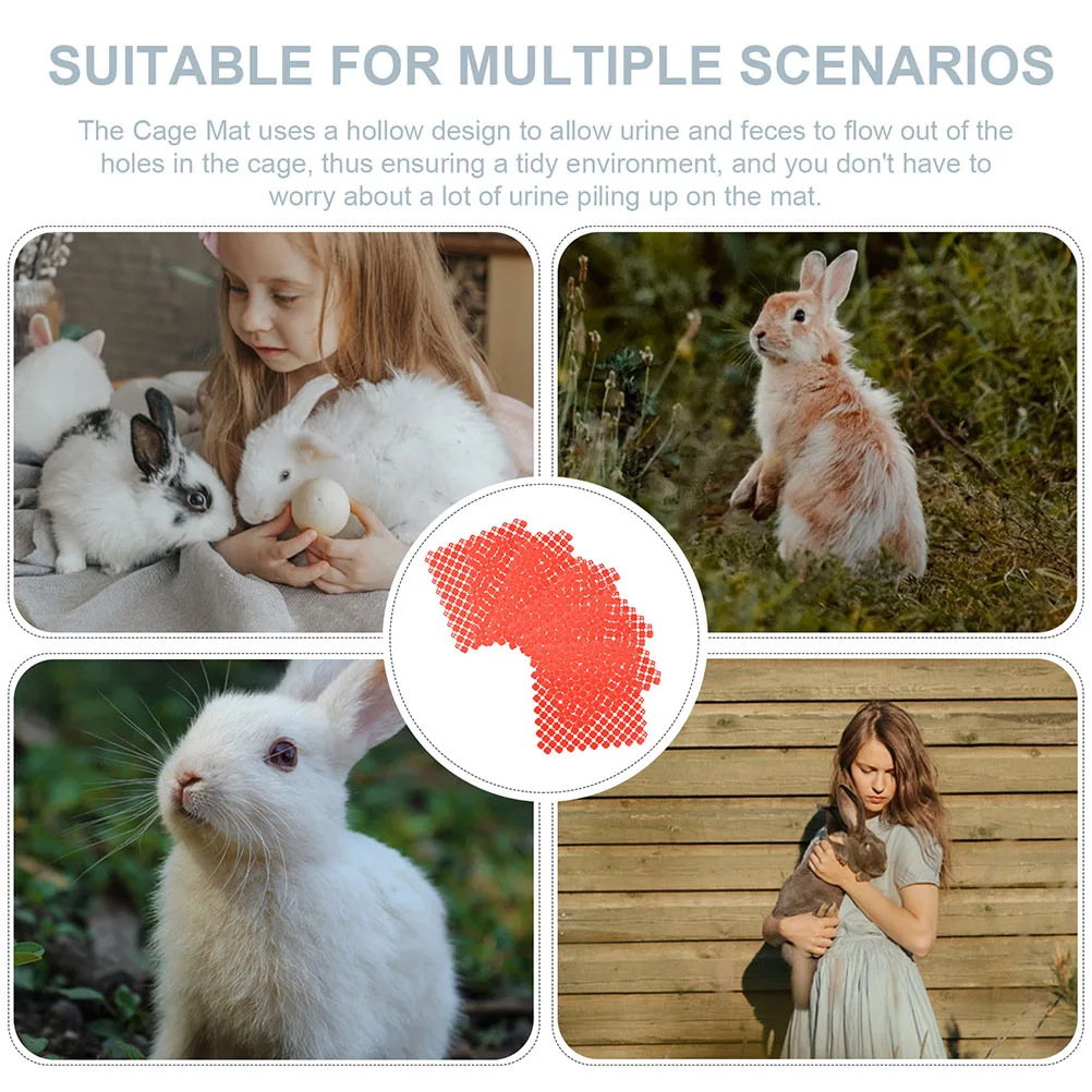

6pcs Pet Floor Rabbit Hamster Mats Bunny Cage Mat for Guinea Pig Plastic Animal Pad Wear-Resistant Easy-Clean Cage for Bathroom