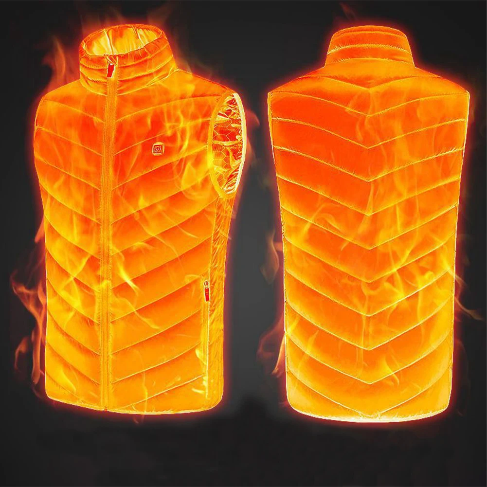 New 9 Heating Zones Heated Vest For Men Women USB Powered 3 Gear Temperature Control Winter Warm Vest For Outdoor Hiking Camping