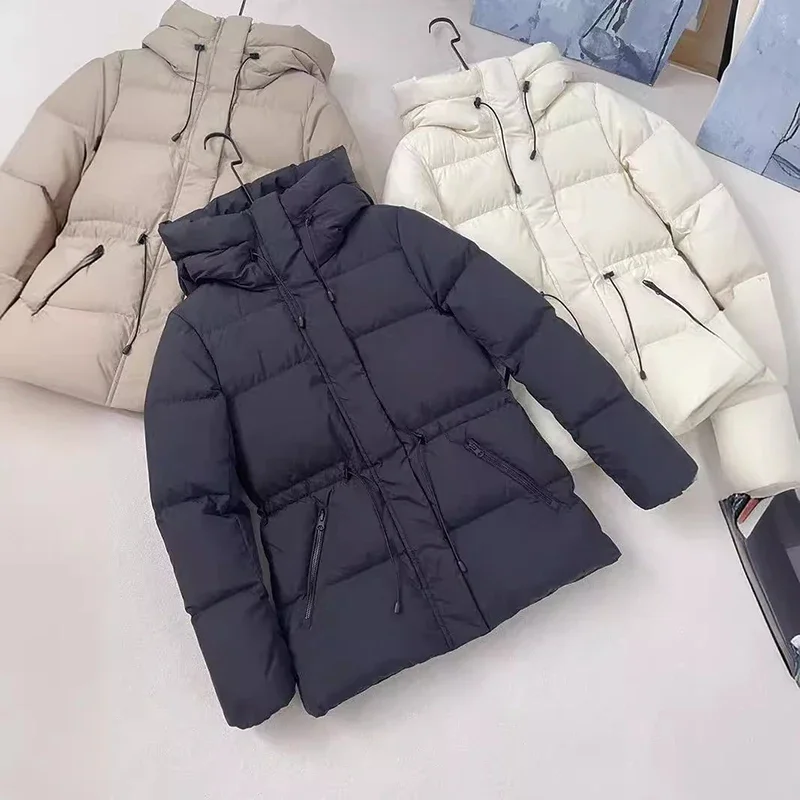 Winter Autumn Fashion Puffer Jacket Coat Women Warm Down Jacket Female Slim Thick Drawstring Snow Parkas