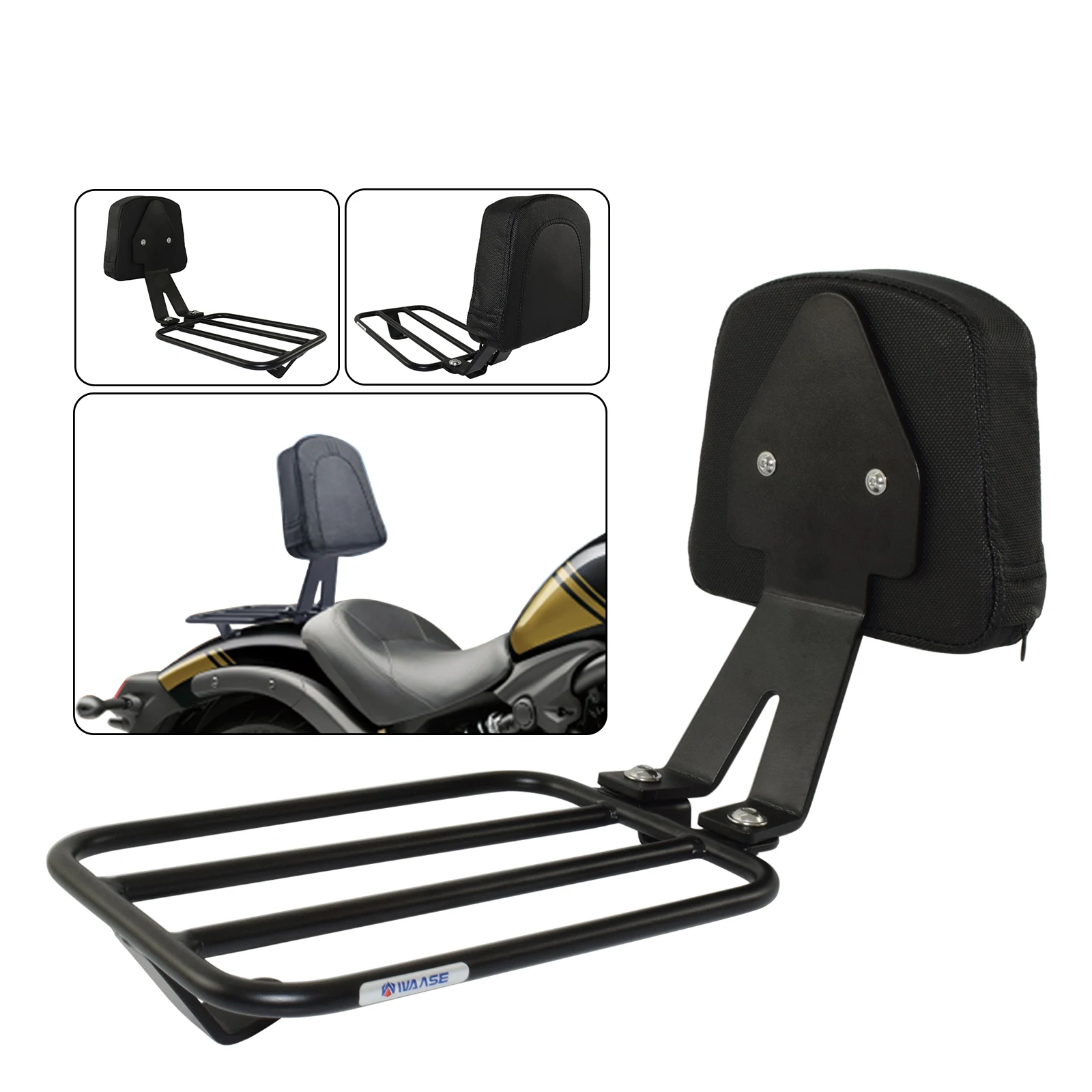 

Motorbike Sissy Bar Rider Back Rest Backrest Rear Luggage Rack Cushion Pad For Kawasaki Vulcan S 650 S650 VN650 EN650 2015-2021