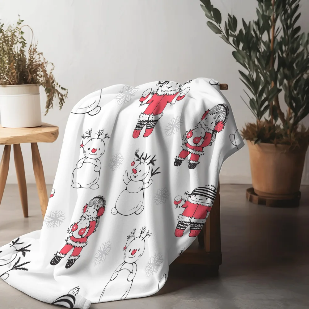 

Пушистое одеяло со снеговиком, уютное зимнее покрывало, мягкое теплое декоративное покрывало, Рождественский подарок, декор для детской комнаты, домашний текстиль, праздник S