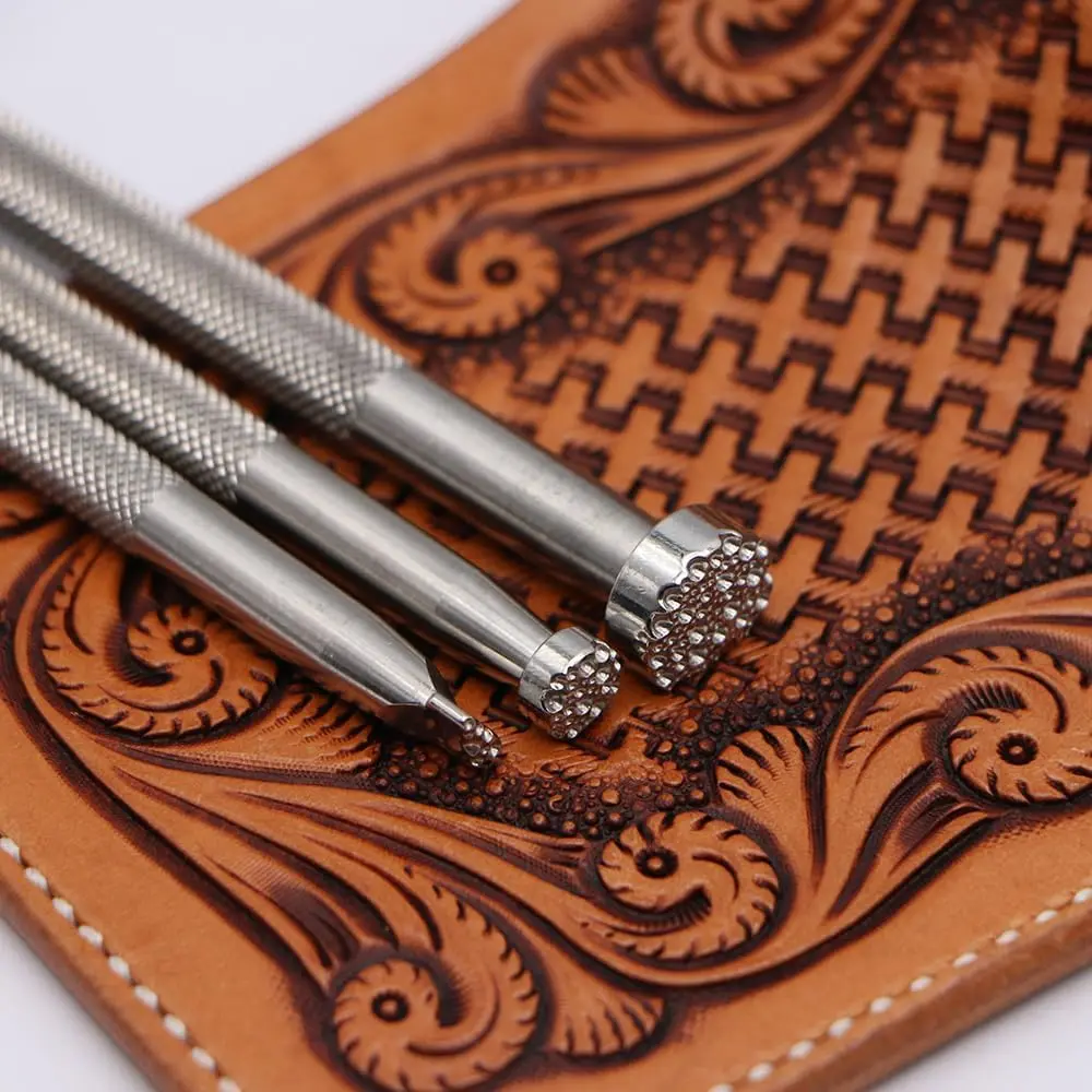 3pcs Premium Steel Leather Stamping Tools,Stamping Tools,Create Stunning DIY Handmade Leather Crafts with Background Printing