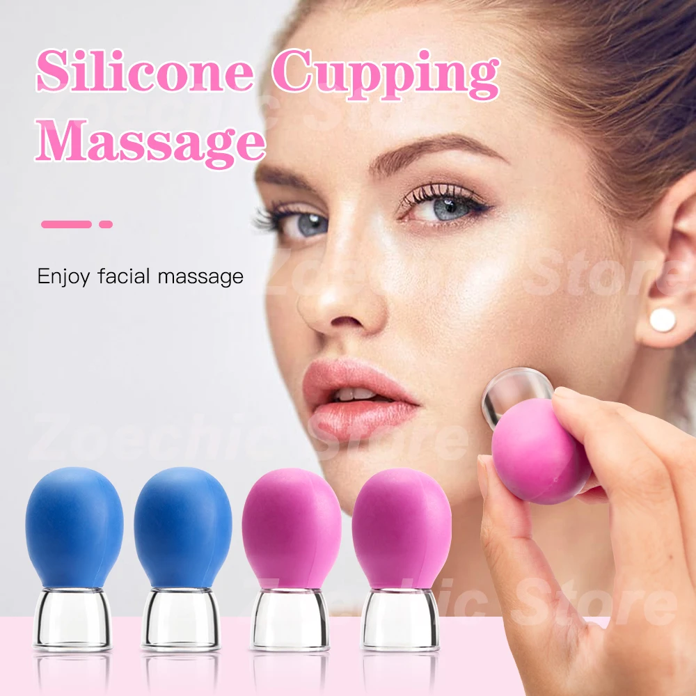 Facial  Cupping Machine Silicone Face Massager Lifting Facial Shaping Vacuum Glass Jar Anti-Wrinkle Cupping Therapy Beauty Tool