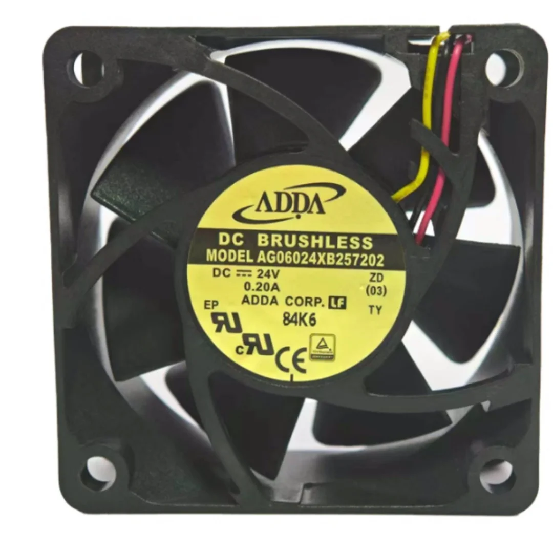 

ADDA AG06024XB257202 DC 24V 0.20A 60x60x25mm 3-Wire Server Cooling Fan