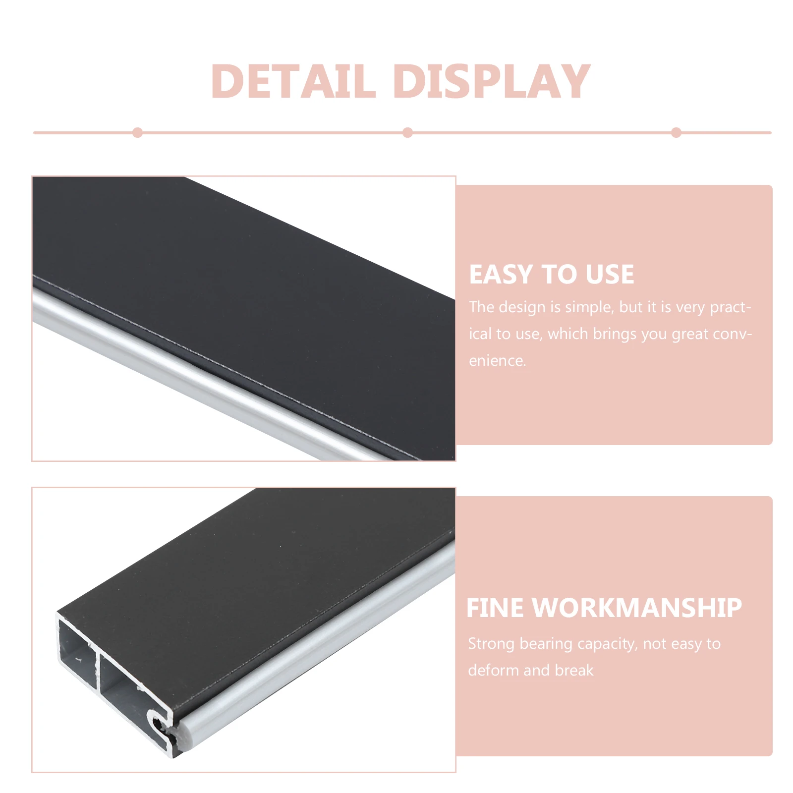 

Aluminum Alloy Clothes Rail Wardrobe Hanging Closet Rod Thickened Smooth Surface Strong Capacity