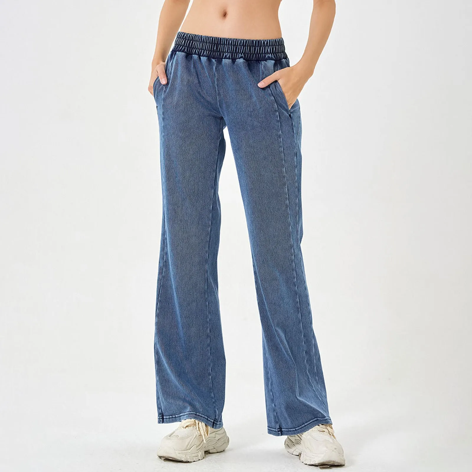 

Womens Jeans Women's Thin Wide Leg Pants Casual Streetwear Vintage Baggy Jeans Fashion Trousers Woman Denim Trousers 2025