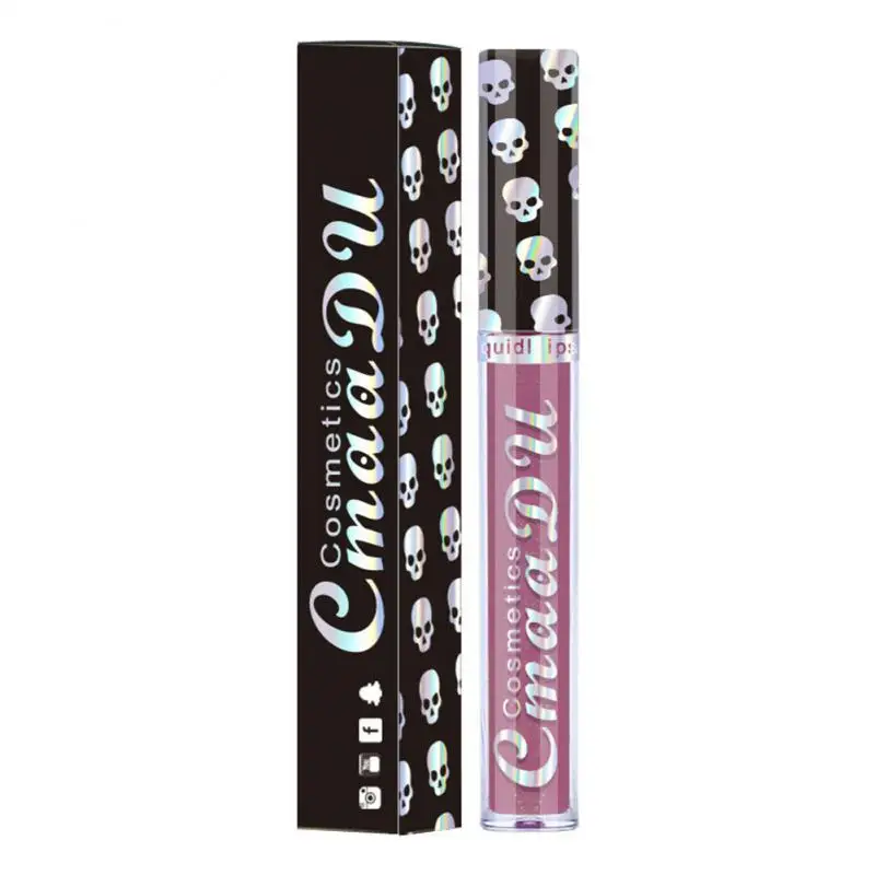 Schedel Symfonie Lippenstift Glanzende Lippenstift Fluwelen Glitter Poeder Lip Make-Up Waterdichte Non-Stick Langdurige Cup F2g3