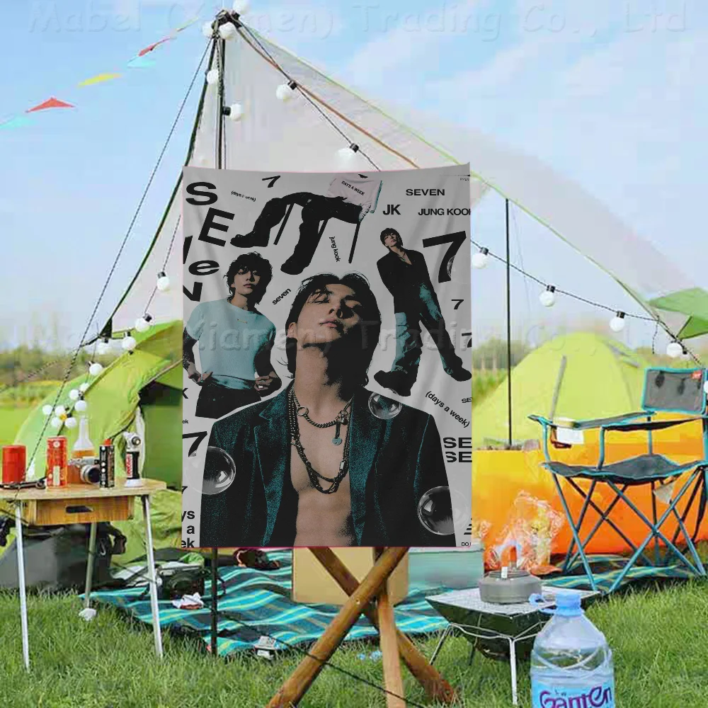Jung Kook Poster KPOP Printed Large Flag Art Science Fiction Room Home Decor Decor Banner