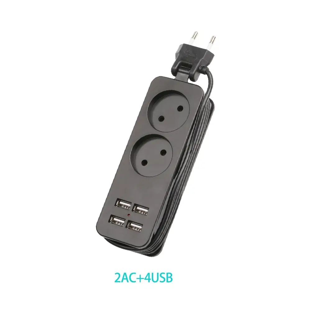 1.5 متر الاتحاد الأوروبي التوصيل قطاع الطاقة المقبس السفر قطاع الطاقة المحمولة تمديد 4 USB منفذ شاحن 1200 واط 250 فولت محور الألمانية PD خاص جاك