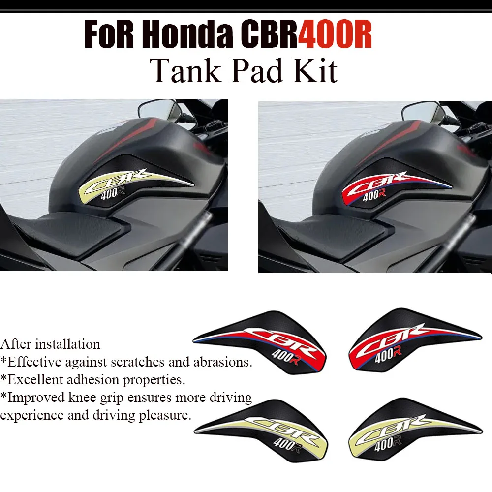 Stiker baru stiker karet pelindung bantalan tangki stiker pegangan lutut minyak bahan bakar Gas samping sepeda motor untuk Honda CBR400R CBR 400 R 400R