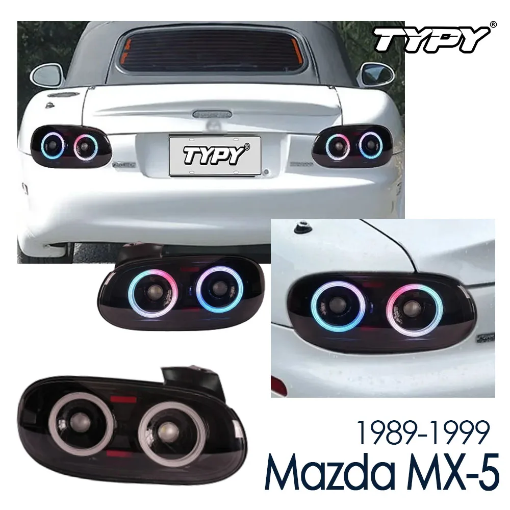 

TYPY автомобильные задние фонари для Mazda MX-5 RGB LED 1989-1999 задние фонари Стайлинг динамические линзы указателя поворота автомобильные аксессуары в сборе