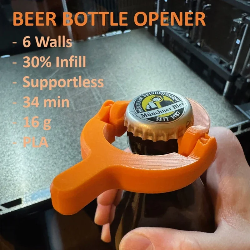 3D Printed Labor-saving Beer Bottle Opener Portable Quick Cap Remover Creative Lever Type Beverage Lid Opening Tool Bar Gadget