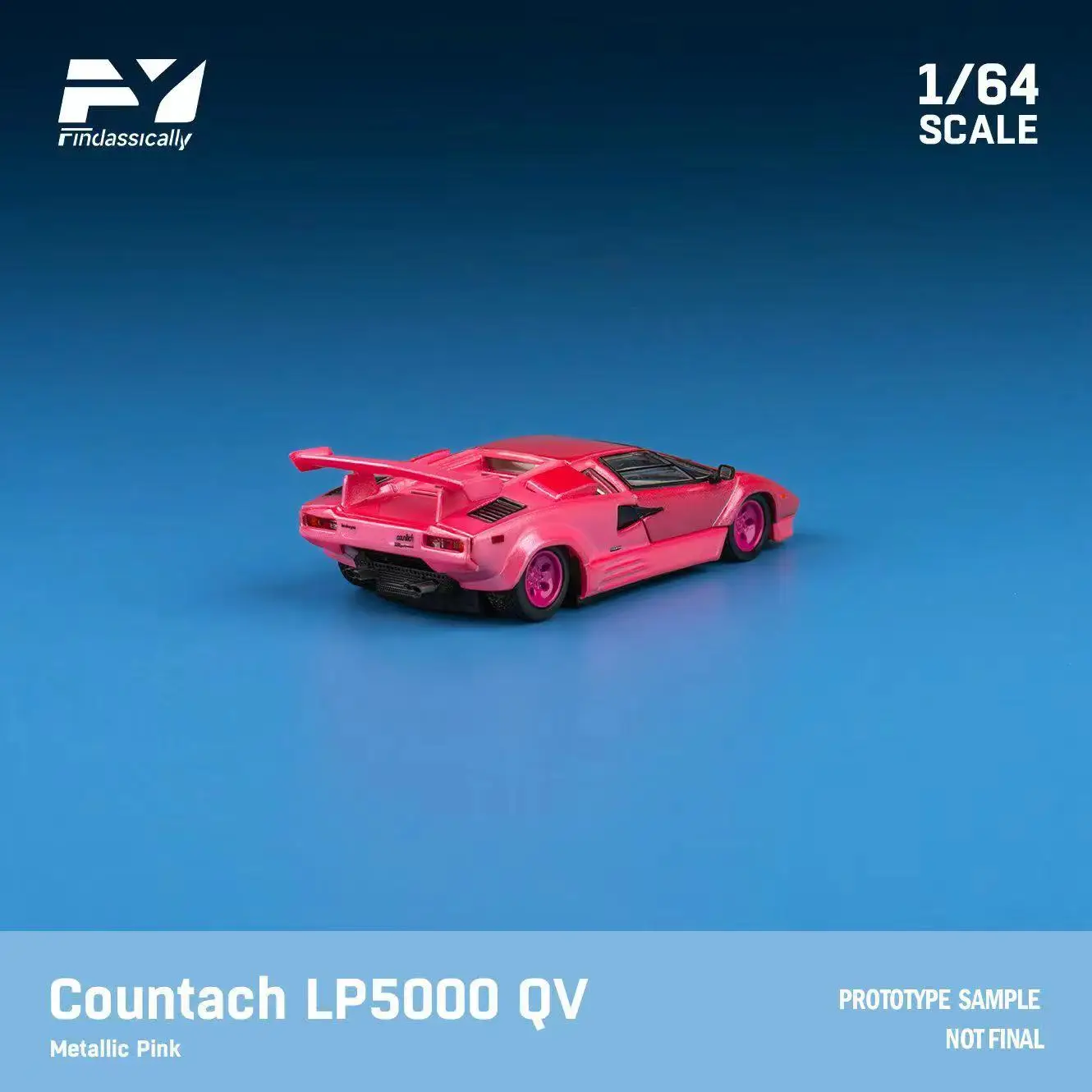 **Pre-order **Finclassically 1:64 Countach LP 5000 QV Red /Pink Limited Model Car