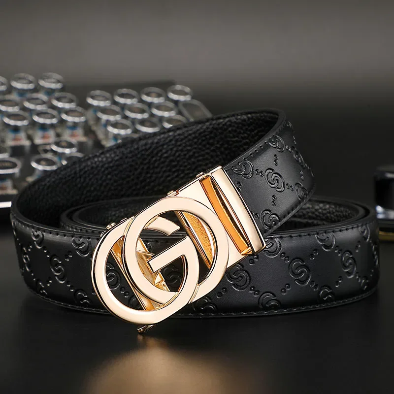 2024 High Quality New 3.4cm Women Belt Luxury Automatic Buckle Leather Strap for Men Belt Designers Brand Male Belt for jeans